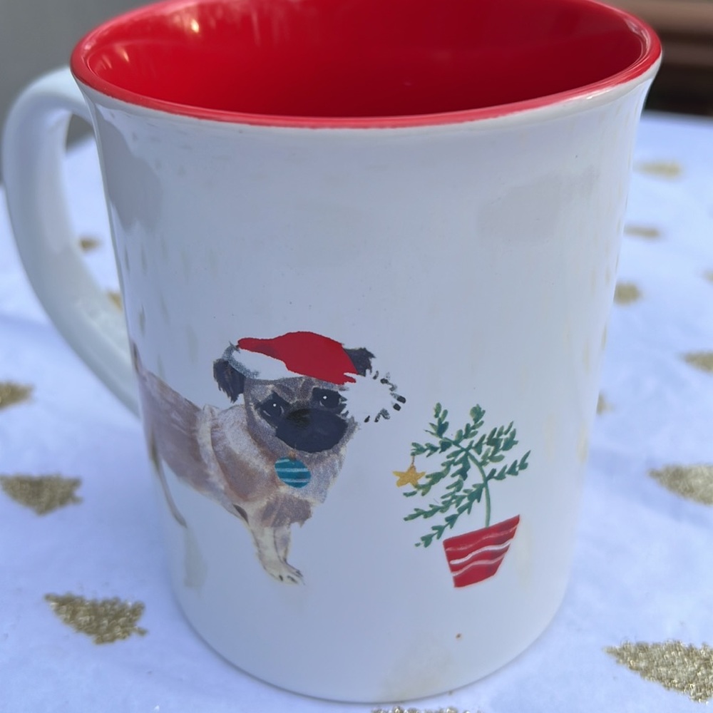 New Merry Christmas PUG Coffee Mug. Dishwasher safe